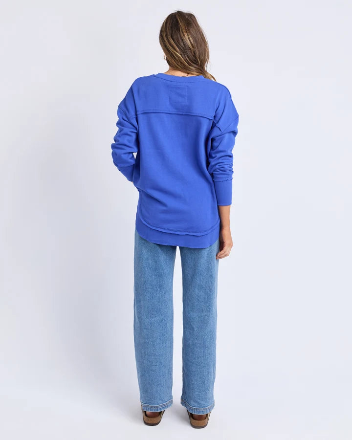FOXWOOD SIMPLIFIED METALLIC CREW -  BLUE