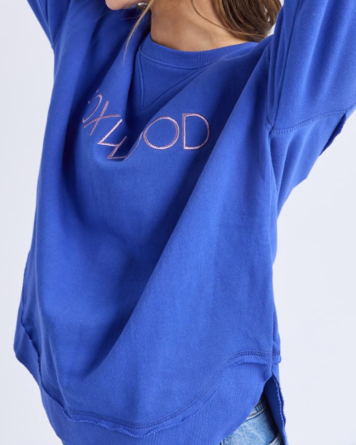 FOXWOOD SIMPLIFIED METALLIC CREW -  BLUE