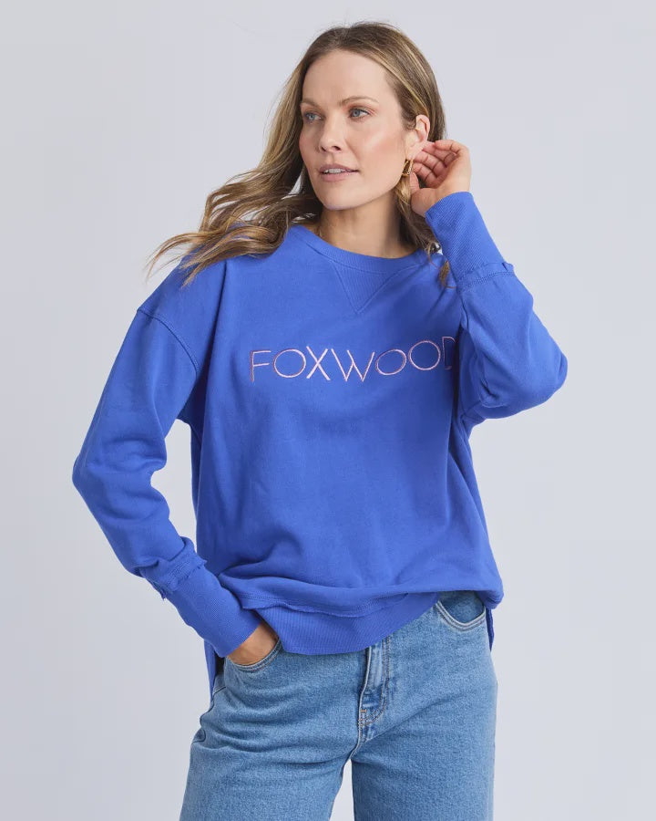 FOXWOOD SIMPLIFIED METALLIC CREW -  BLUE