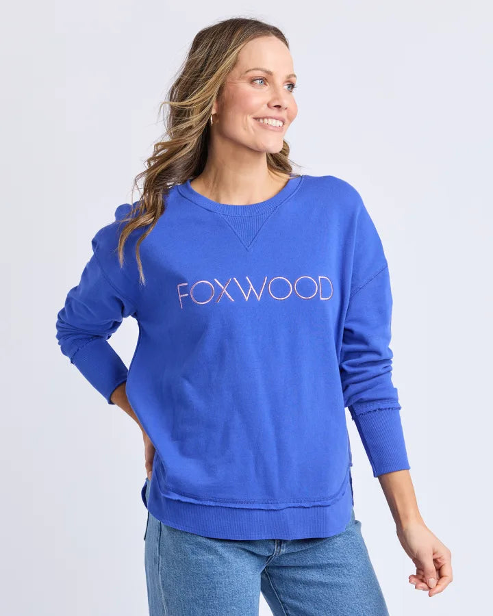FOXWOOD SIMPLIFIED METALLIC CREW -  BLUE
