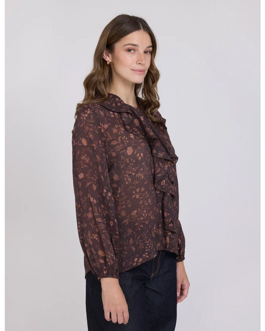 STELLA & GEMMA COLETTE BLOUSE - CACAO JARDIN