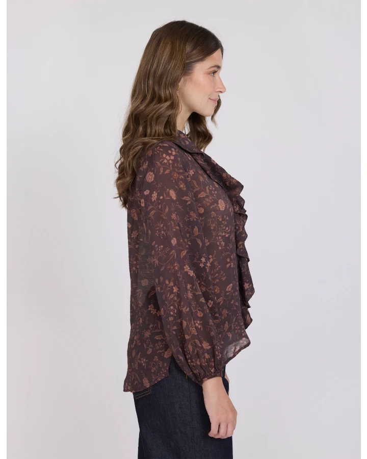 STELLA & GEMMA COLETTE BLOUSE - CACAO JARDIN