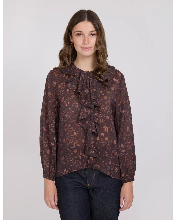 STELLA & GEMMA COLETTE BLOUSE - CACAO JARDIN
