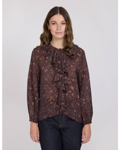 STELLA & GEMMA COLETTE BLOUSE - CACAO JARDIN