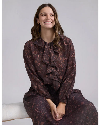 STELLA & GEMMA COLETTE BLOUSE - CACAO JARDIN