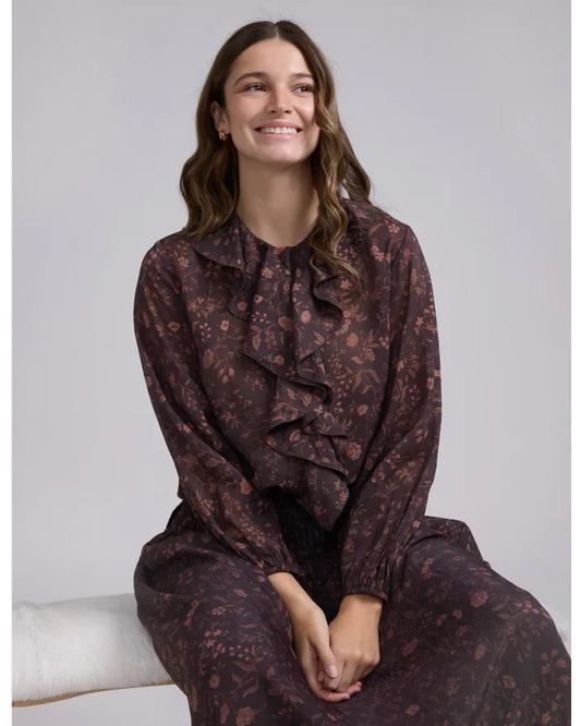STELLA & GEMMA COLETTE BLOUSE - CACAO JARDIN