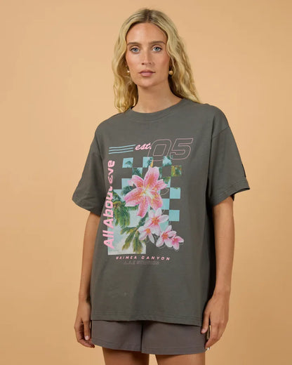 ALL ABOUT EVE CANYON RELAXED TEE - CHARCOAL