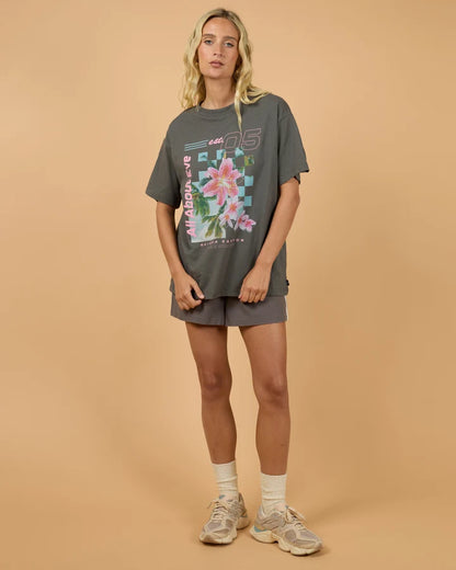 ALL ABOUT EVE CANYON RELAXED TEE - CHARCOAL