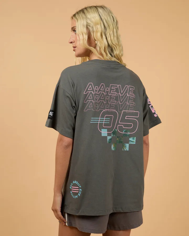 ALL ABOUT EVE CANYON RELAXED TEE - CHARCOAL