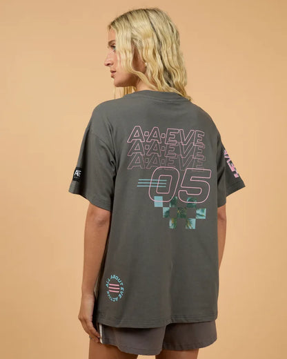 ALL ABOUT EVE CANYON RELAXED TEE - CHARCOAL