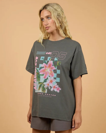 ALL ABOUT EVE CANYON RELAXED TEE - CHARCOAL