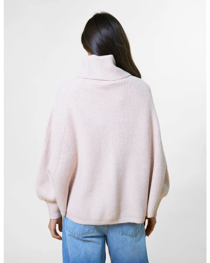 STELLA & GEMMA POLO NECK PONCHO - BLUSH