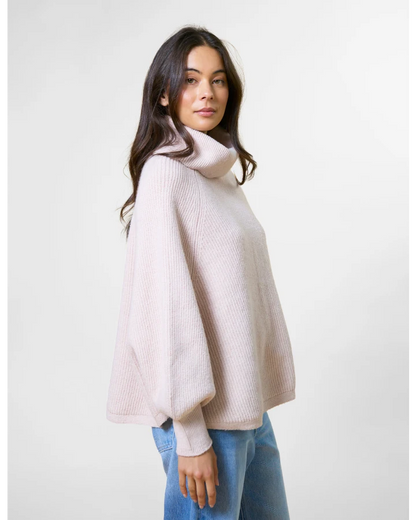 STELLA & GEMMA POLO NECK PONCHO - BLUSH