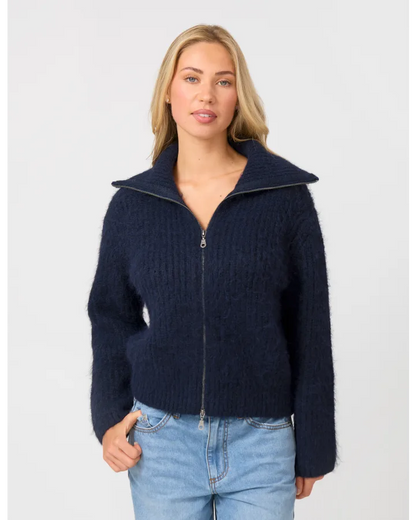 STELLA & GEMMA CLARISSE ZIP JUMPER - NAVY