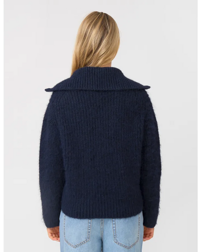 STELLA & GEMMA CLARISSE ZIP JUMPER - NAVY