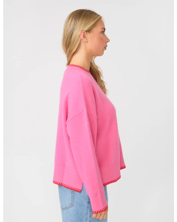 STELLA & GEMMA BRIAR JUMPER - PINK / RED