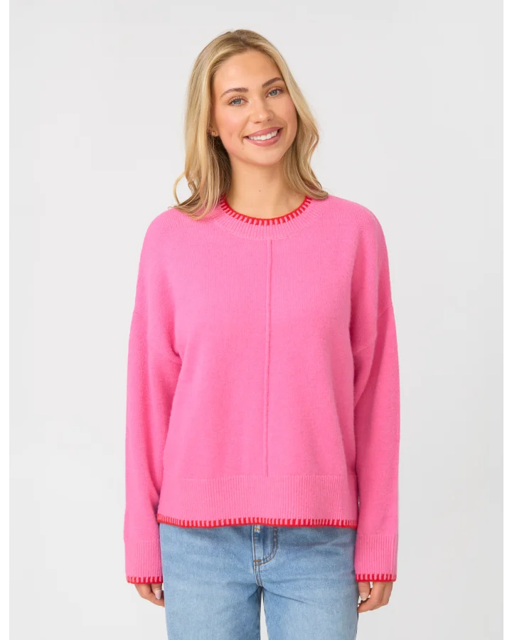 STELLA & GEMMA BRIAR JUMPER - PINK / RED