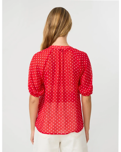 STELLA & GEMMA MONET BLOUSE - RED SPOT