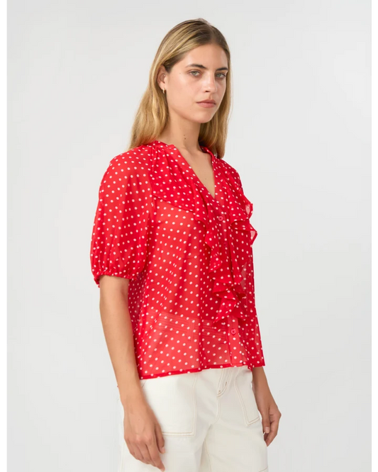 STELLA & GEMMA MONET BLOUSE - RED SPOT