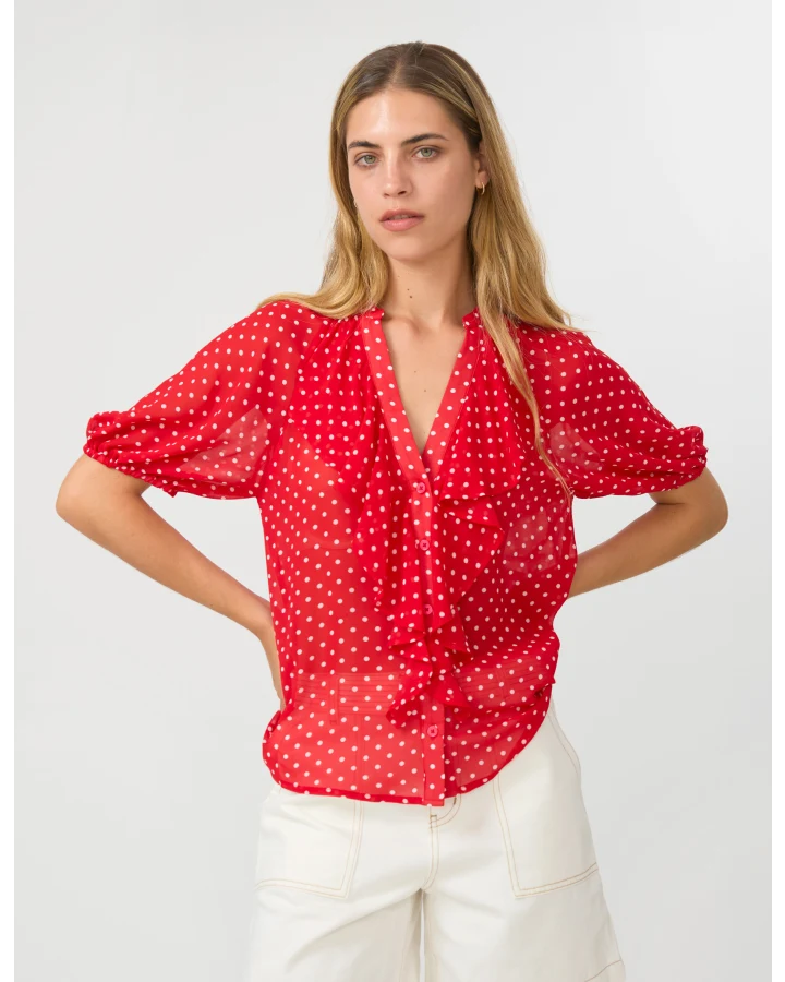STELLA & GEMMA MONET BLOUSE - RED SPOT