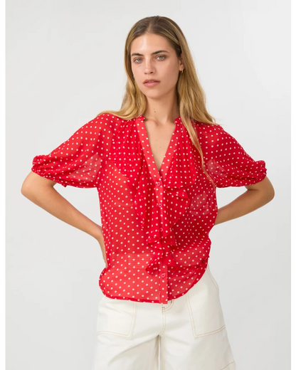 STELLA & GEMMA MONET BLOUSE - RED SPOT