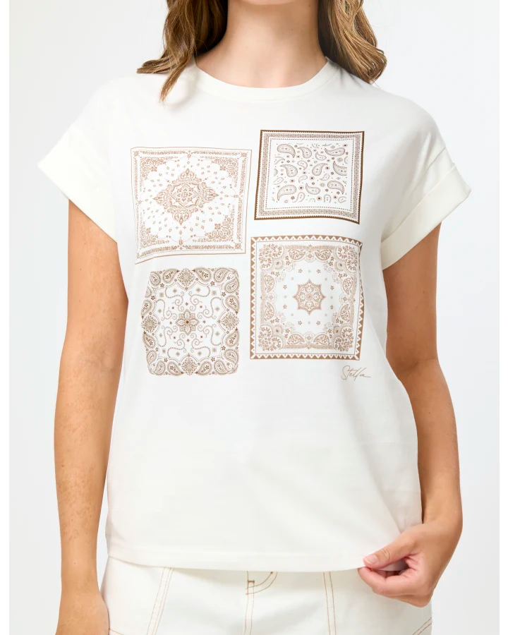 STELLA & GEMMA CUFF TEE CLAY - TUSCAN TILE