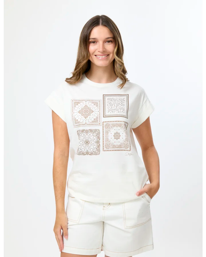 STELLA & GEMMA CUFF TEE CLAY - TUSCAN TILE