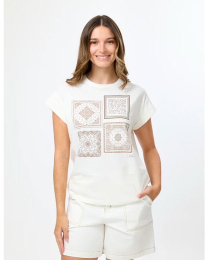 STELLA & GEMMA CUFF TEE CLAY - TUSCAN TILE