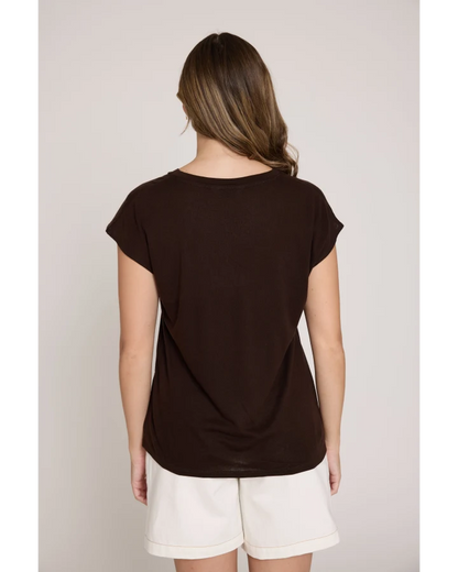 STELLA & GEMMA VICTOR T-SHIRT - CHOCOLATE