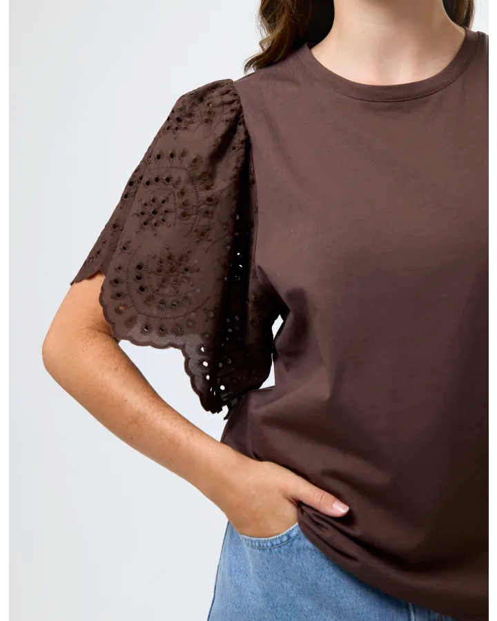 STELLA & GEMMA PHOEBE T-SHIRT - COFFEE BEAN