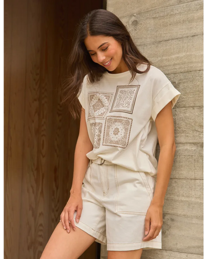 STELLA & GEMMA CUFF TEE CLAY - TUSCAN TILE