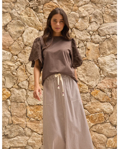 STELLA & GEMMA PHOEBE T-SHIRT - COFFEE BEAN