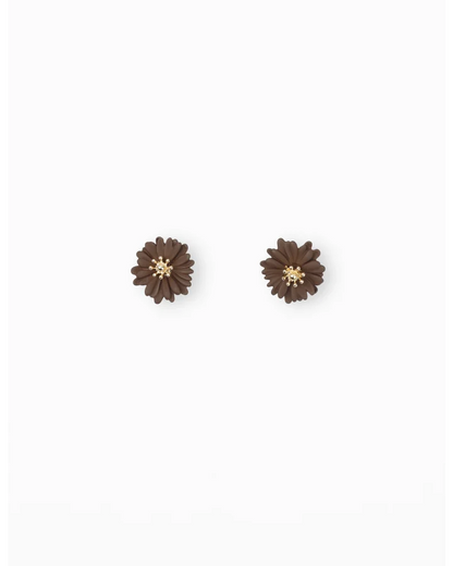 STELLA & GEMMA EARRING - MINI DAISY - BROWN