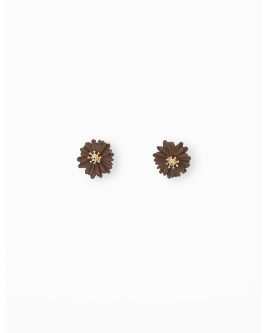 STELLA & GEMMA EARRING - MINI DAISY - BROWN