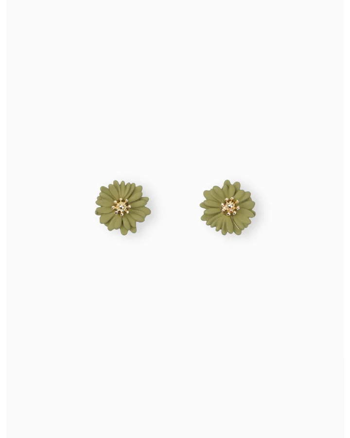 STELLA & GEMMA EARRING - MINI DAISY - MOSS