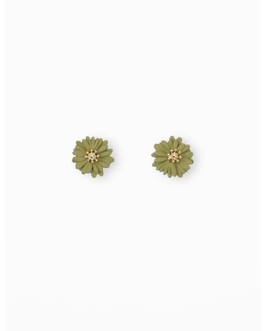 STELLA & GEMMA EARRING - MINI DAISY - MOSS