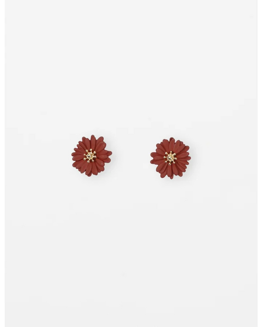 STELLA & GEMMA EARRING - MINI DAISY - LIGHT RED PEAR