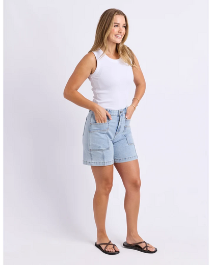 FOXWOOD BALMY SHORT - PALE BLUE WASH