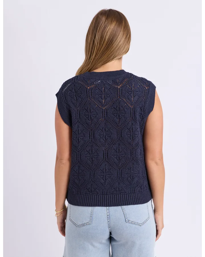 FOXWOOD LUNA KNIT VEST - DARK SAPPHIRE