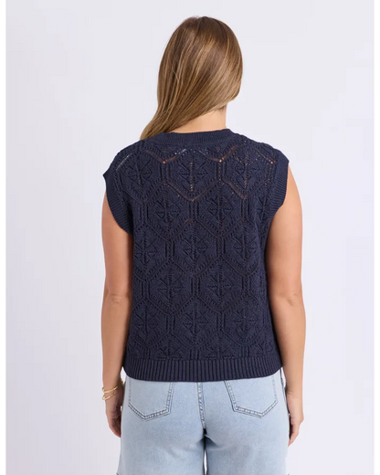 FOXWOOD LUNA KNIT VEST - DARK SAPPHIRE