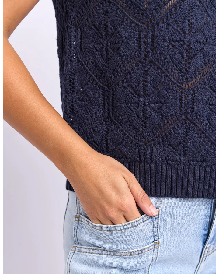 FOXWOOD LUNA KNIT VEST - DARK SAPPHIRE