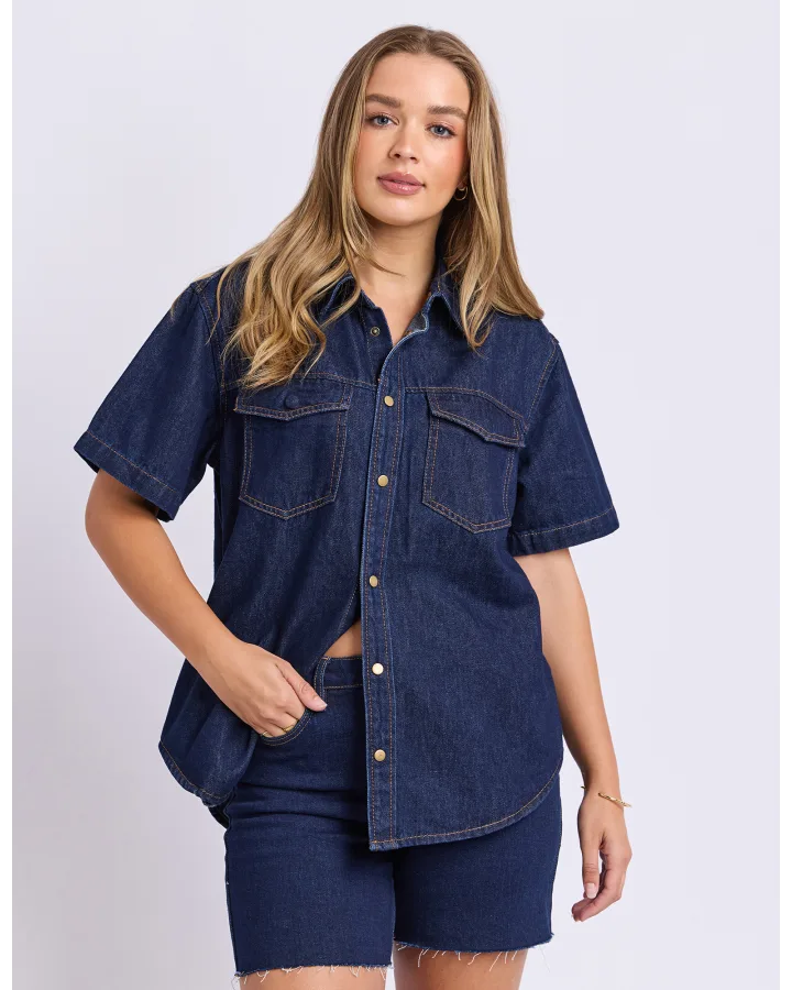 FOXWOOD DAISY SS SHIRT - INDIGO BLUE