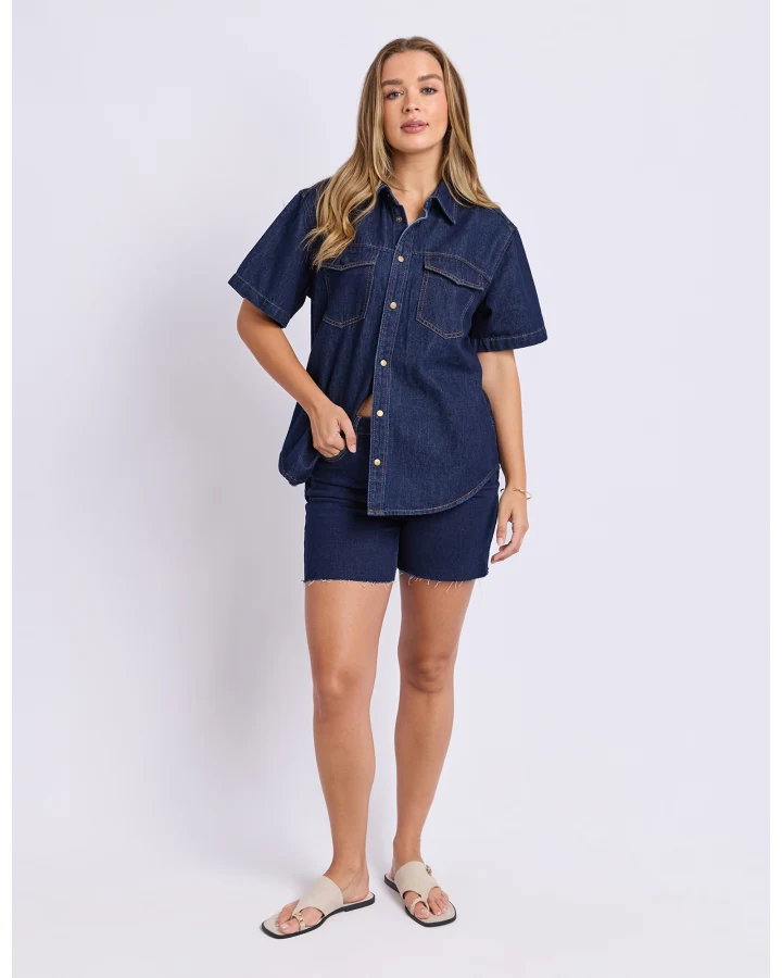 FOXWOOD DAISY SS SHIRT - INDIGO BLUE