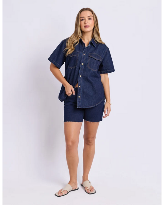 FOXWOOD DAISY SS SHIRT - INDIGO BLUE