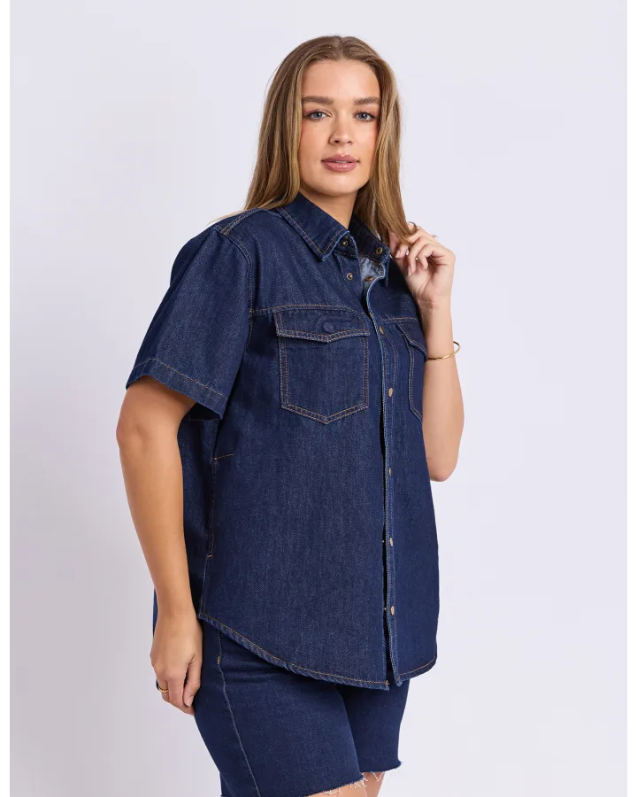 FOXWOOD DAISY SS SHIRT - INDIGO BLUE