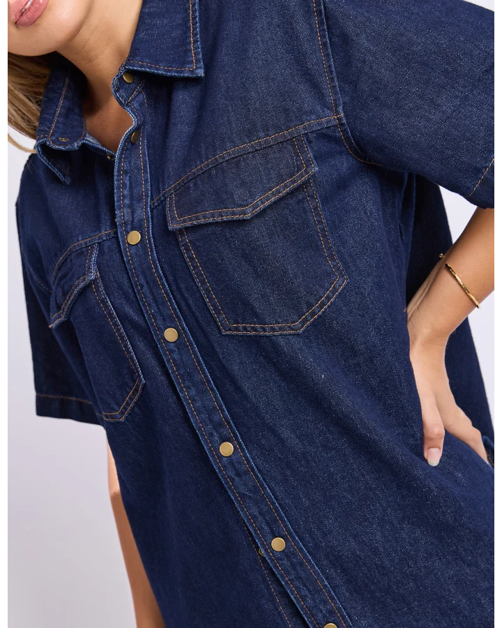 FOXWOOD DAISY SS SHIRT - INDIGO BLUE