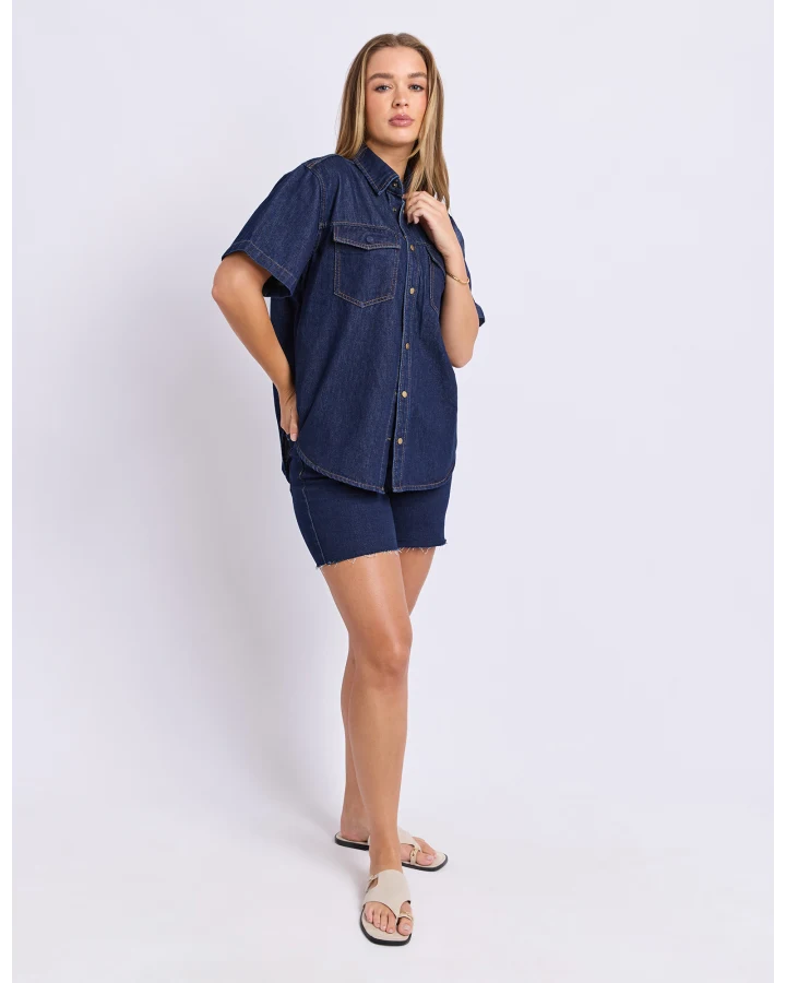 FOXWOOD DAISY SS SHIRT - INDIGO BLUE