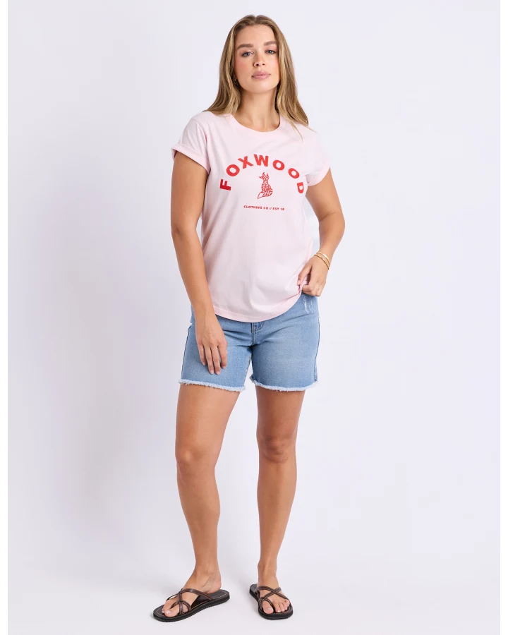 FOXWOOD EFFORTLESS CONTRAST TEE - BALLERINA PINK