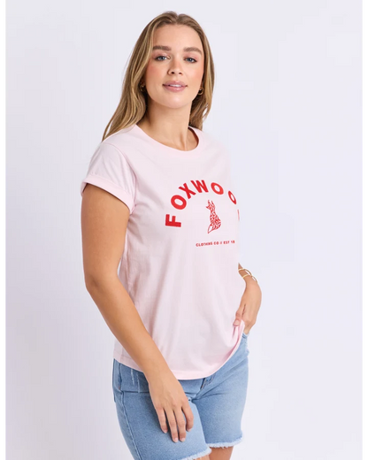 FOXWOOD EFFORTLESS CONTRAST TEE - BALLERINA PINK