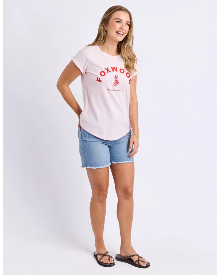 FOXWOOD EFFORTLESS CONTRAST TEE - BALLERINA PINK